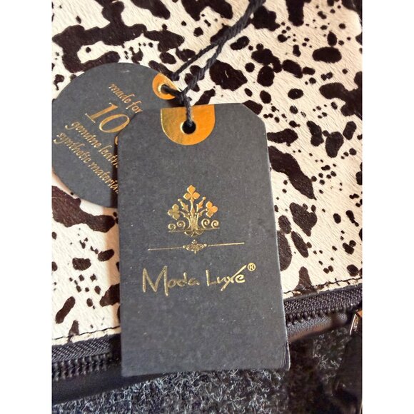 NWT Cow Print Moda Luxe Crossbody Bag Genuine Leather & Synthetic Materials With - Picture 6 of 12